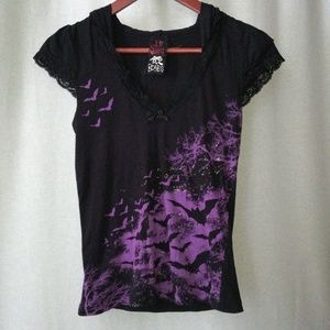 Lip service batz and bones hooded top bats